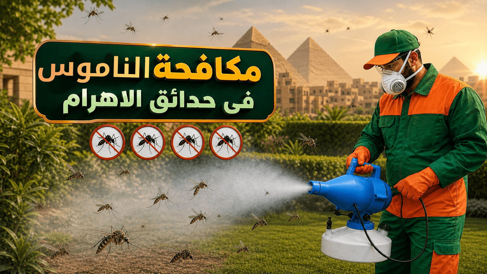 مكافحة الناموس في حدائق الاهرام