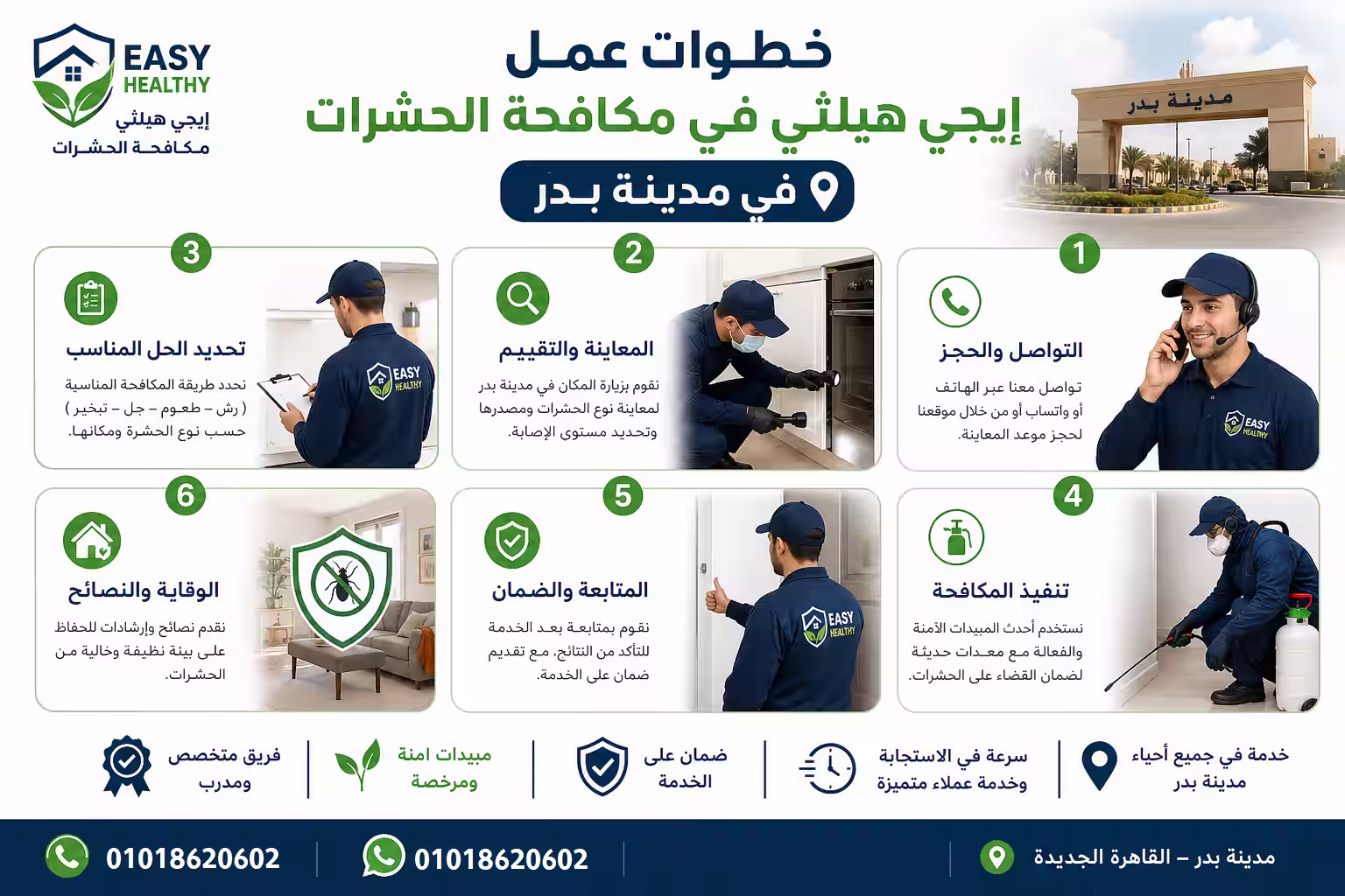 خطوات عمل إيجى هيلثى في مكافحة الحشرات في مدينة بدر