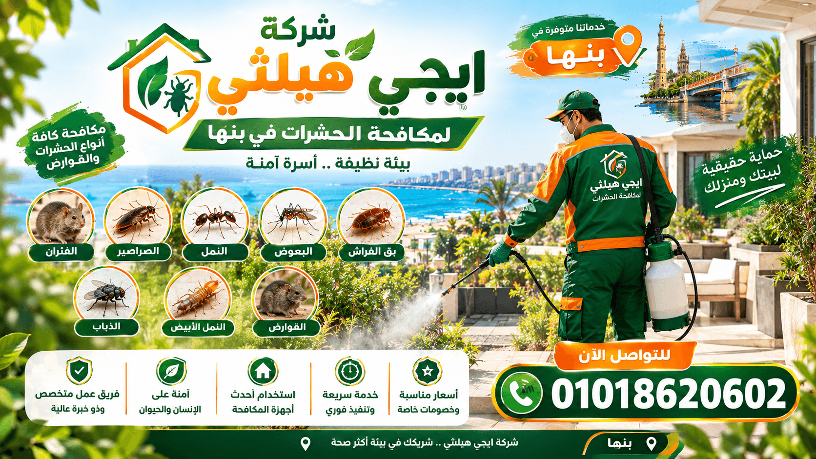 شركة مكافحة حشرات في بنها