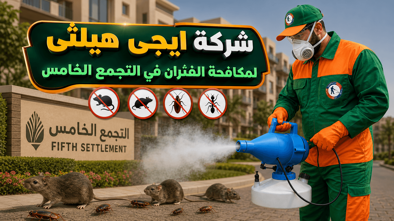 مكافحة الفئران في التجمع الخامس 