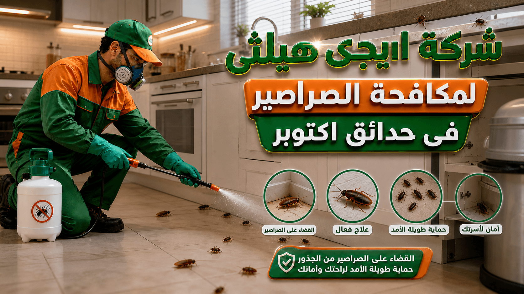 مكافحة الصراصير في حدائق اكتوبر